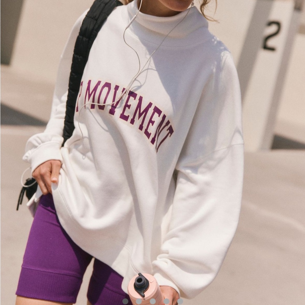 FP Movement by Free People White and Purple Sweatshirt